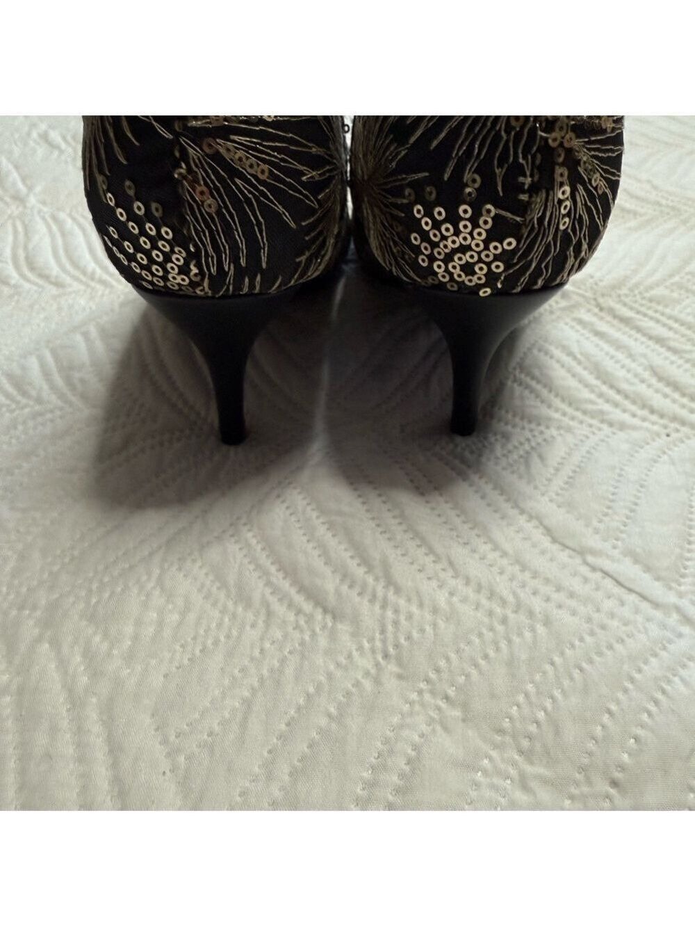 Allegra K Women’s Black & Gold Sequin Ankle Boots. Size 11 - Picture 7 of 9